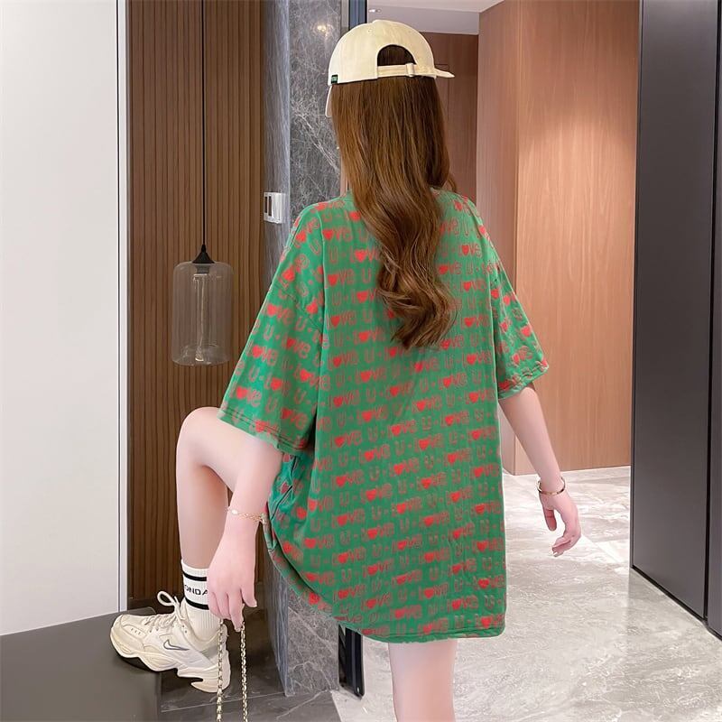カジュアル 切り替え オシャレ度満点 プリント Tシャツ カットソー＜U-3411＞