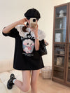 スウィート ワンちゃんロゴ 韓国系 ゆったりTシャツ半袖<U-4882>