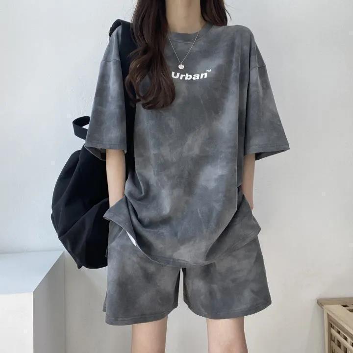 売り切れ必至 絞り染め カジュアル モーダル 半袖Ｔシャツⅹパンツセット全4色 <U-8681>