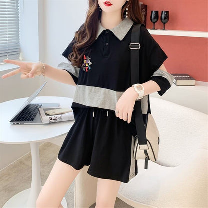 カジュアル Tシャツ＋ショートパンツ スタイリッシュ セットアップ＜U-3472＞