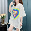 売り切れ必至 ゆったり キュート 透かし彫り半袖Tシャツ＜U-8134＞