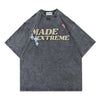 ストリートトレンドのレターファンプリント半袖Tシャツ<U-2906>