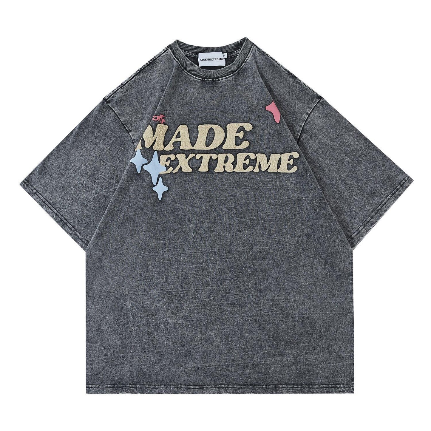 ストリートトレンドのレターファンプリント半袖Tシャツ<U-2906>