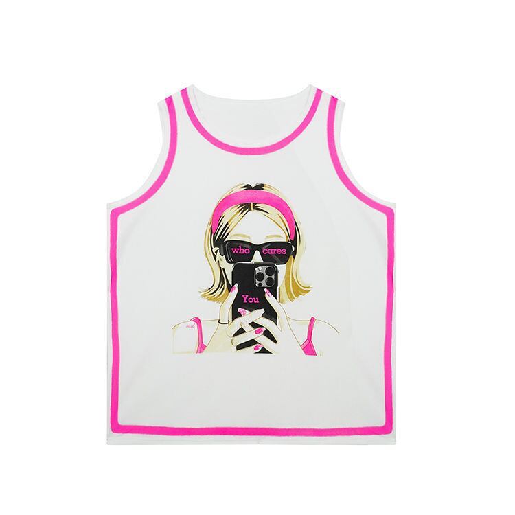 軽い生地が夏にぴったり！ ノースリーブ プリント全2色 Tシャツ カットソー＜U-11359＞