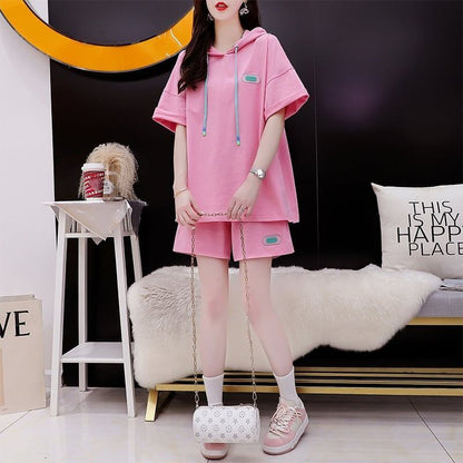 オシャレ度満点 Tシャツ＋ショートパンツ ゆったり感アップ セットアップ＜U-3466＞