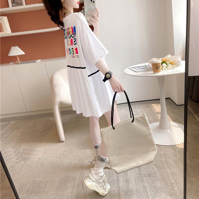 着心地抜群 切り替え 女性力を高める プリント Tシャツ カットソー＜U-3655＞