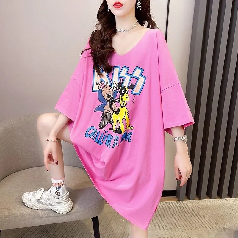ファッション ゆったり プリント 全4色 半袖 Tシャツ＜U-11518＞