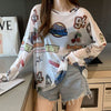 超人気 ルーズ 個性派 日焼け防止に透け感 Tシャツ＜U-8052＞