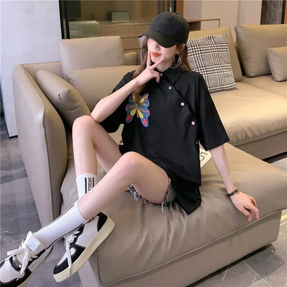 個性的なデザイン プリント 一目惚れ Tシャツ カットソー＜U-3044＞