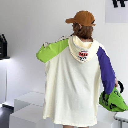 売り切れ必至 プリント カジュアル 切り替え 半袖Tシャツ カットソー＜U-8257＞