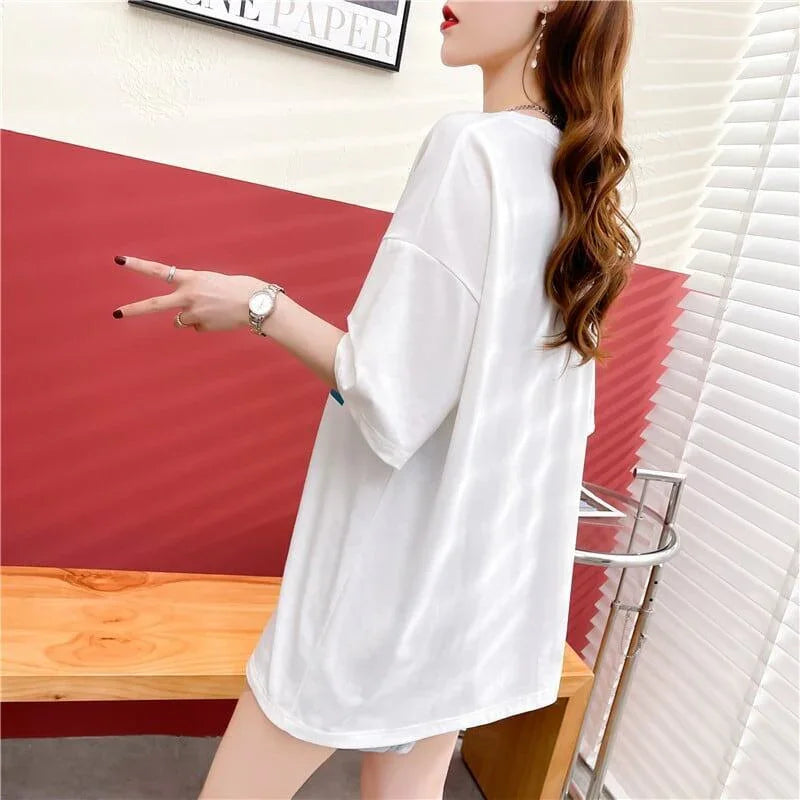 カジュアル プリント 好感度満載 ラウンドネック Tシャツ カットソー＜U-3118＞