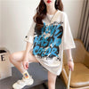 個性的なデザイン 切り替え 一目惚れ プリント Tシャツ カットソー＜U-3400＞