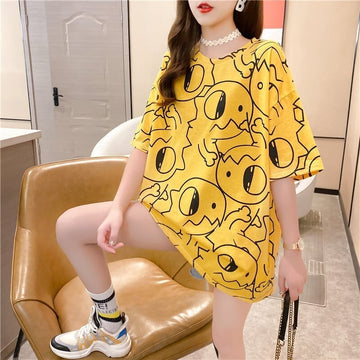 カジュアル 切り替え ファッション プリント Tシャツ カットソー＜U-3484＞