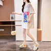 ファッションデザインレースミドル丈半袖Tシャツ<U-3017>