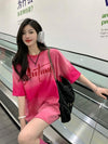 レイジースタイルドーパミングラデーションタイダイオールマッチ半袖Tシャツ<U-2895>