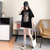 【半額！期間限定！！】絶対流行 ホットダイヤモンド カジュアル プリント全2色 半袖Tシャツ カットソー ＜U-8564＞