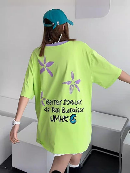 【新商品】大注目ビッグロゴ  ゆったりトップス 半袖Tシャツ全3色＜U-4917＞