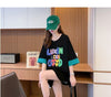 絶対欲しい プリント ラウンドネック 切り替え 全2色 半袖Tシャツ ＜U-8672＞
