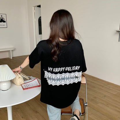 オシャレ度満点 切り替え 一目惚れ プリント Tシャツ カットソー＜U-3560＞