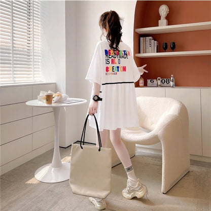着心地抜群 切り替え 女性力を高める プリント Tシャツ カットソー＜U-3655＞
