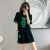 大好評 カジュアル 話題沸騰中 切り替え 全3色 半袖 Tシャツ ショートパンツ セットアップ ＜U-9007＞