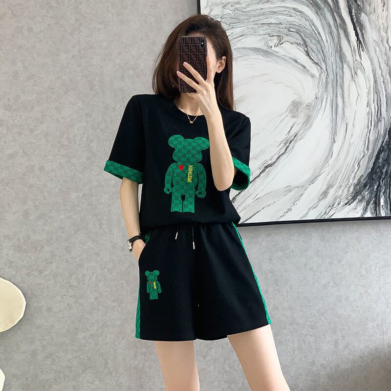 大好評 カジュアル 話題沸騰中 切り替え 全3色 半袖 Tシャツ ショートパンツ セットアップ ＜U-9007＞