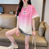 新商品 カジュアル グラデーション プリント 全3色 半袖Tシャツ<U-9214>