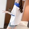 カジュアル 切り替え オシャレ度満点 プリント Tシャツ カットソー＜U-3656＞