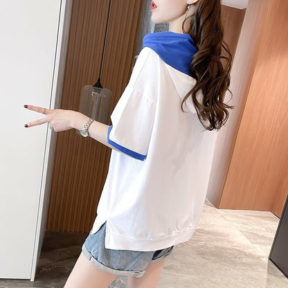 カジュアル 切り替え オシャレ度満点 プリント Tシャツ カットソー＜U-3656＞