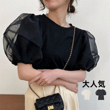 美人度アップ 早い者勝ち 大人可愛い カジュアル 共2色 Tシャツ<U-12140>