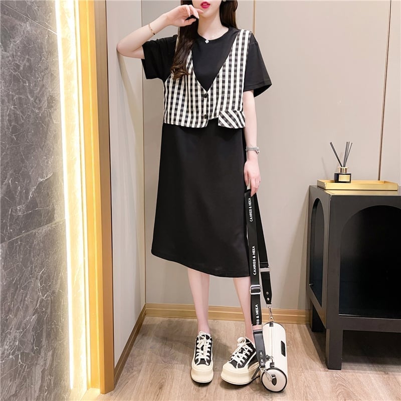 個性的なデザイン プリント 一目惚れ Tシャツ カットソー ワンピース＜U-3490＞