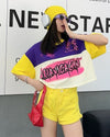 着回し力抜群 切り替え三色 韓国系 ゆったり半袖Tシャツ ＜U-8455＞