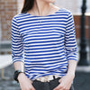 お買い得 定番シンプル 大活躍 着心地抜群 ストライプ柄 全4色 7分袖 Tシャツ ＜U-9134＞