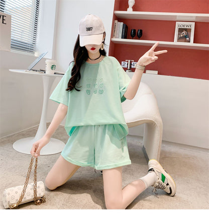 売り切れ必至 カジュアル 上質 ルーズ 半袖Ｔシャツⅹパンツセット全3色 <U-8234>