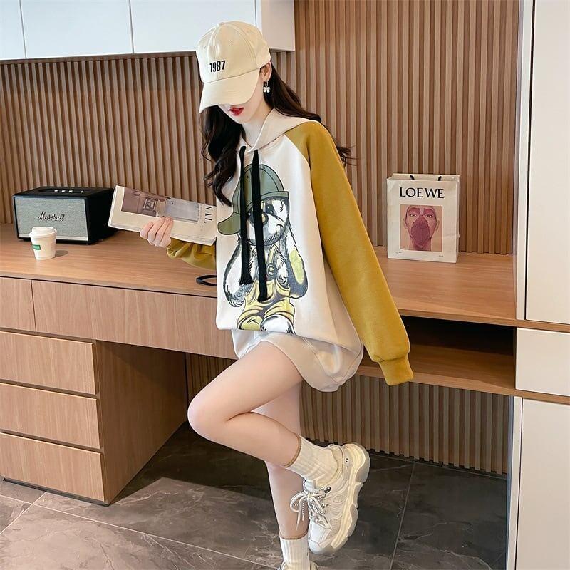 韓国系グラフィックプリントパーカー二色あり＜U-4083＞