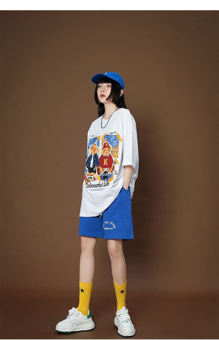 上質  シンプル カジュアル半袖Ｔシャツⅹパンツセット<U-8068>