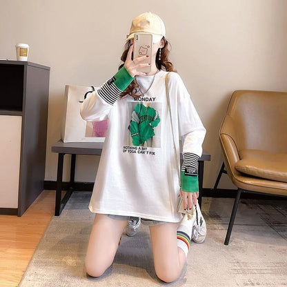 女性力を高める ラウンドネック 着心地抜群 プリント Tシャツ カットソー＜U-2865＞