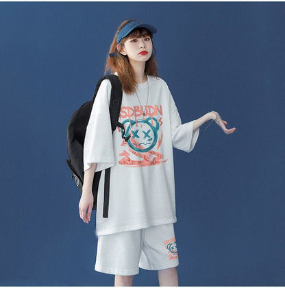 早い者勝ち  半袖Ｔシャツⅹパンツセット全4色 男女兼用<U-6554>