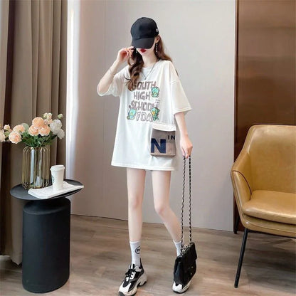 スタイリッシュ 3色選択可 一目惚れ カートゥーンプリント Tシャツ カットソー＜U-3091＞