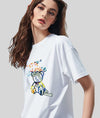 スタイルアップ カジュアル おしゃれ度高め プリント全5色 半袖Tシャツ<U-9437>