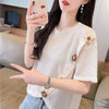 超人気 シンプル 好感度UP スウィート 3色選択 半袖Tシャツ＜U-8579＞