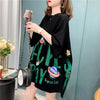 ファッション 切り替え 美人度アップ プリント Tシャツ カットソー＜U-3636＞