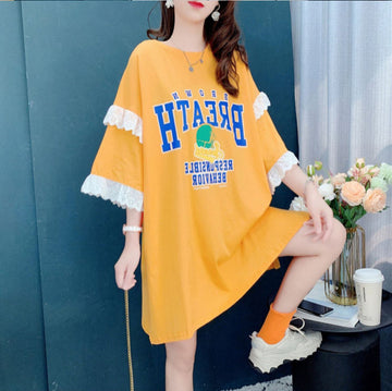 話題沸騰中 ビッグロゴ プリント ゆったり 半袖Tシャツ 全3色＜U-8252＞