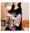 大好評 プリントTシャツ スパンコール切り替え ゆったり半袖＜U-2890＞