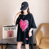 柔らかくて優しい印象 ゆったり ファッション感満々 ロング丈 3色半袖Tシャツ＜U-9206＞
