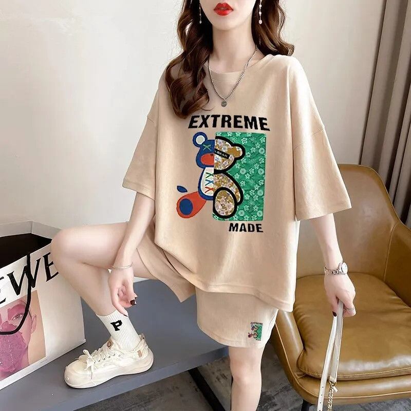 真夏も快適 全4色 軽くて涼しくて可愛い！カジュアル 半袖 Tシャツ ショートパンツ セットアップ ＜U-9204＞