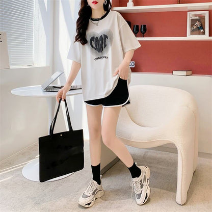 スタイリッシュ 切り替え 一目惚れ Tシャツ＋ショートパンツ セットアップ＜U-3614＞