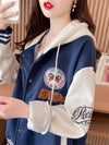 【裏起毛】超人気商品  厚手フード付きスタジャン 全2色パーカ<U-4675>