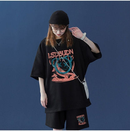早い者勝ち  半袖Ｔシャツⅹパンツセット全4色 男女兼用<U-6554>