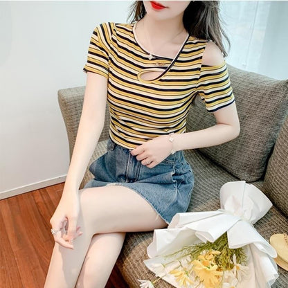 カジュアル 切り替え オシャレ度満点 プリント Tシャツ カットソー＜U-3565＞